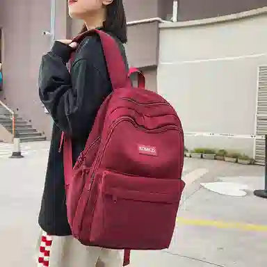 醇龙 日系校园简约百搭高中学生初中生上课大书包 尼龙 双肩包 大号 男女同款情侣款 多色