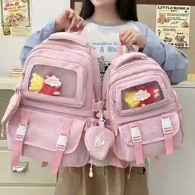 醇龙 尼龙男女通用多色书包小众设计尼龙高颜值日系学生书包大容量纯色旅行双肩包