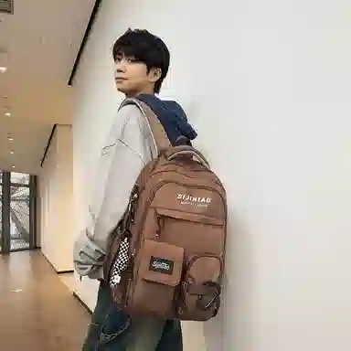醇龙 工装包轻便时尚潮流大容量初高中休闲旅行背包 尼龙 双肩包 男女同款情侣款 多色