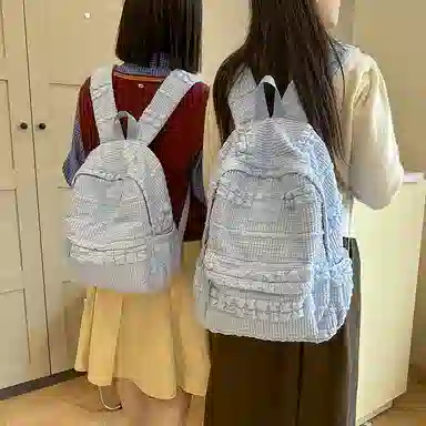 醇龙 大学生初高中百搭旅行轻便通勤包 泡泡料 双肩包 女款 多色