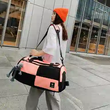 醇龙 简约多功能干湿分离百搭休闲撞色设计短途旅游时尚百搭 牛津布 旅行包 男女同款情侣款 蓝/灰/粉/青绿/黑/红/黄/紫