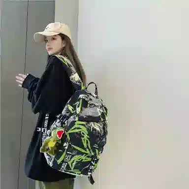 醇龙 涂鸦学生时尚潮流 尼龙 双肩包 常规 男女同款情侣款 多色