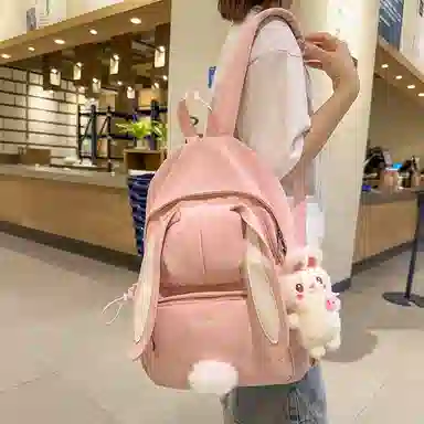 醇龙 韩版学生大容量小清新兔子外出旅行 双肩包 女款 尼龙 多色