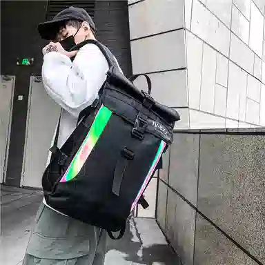 醇龙 日系街头潮牌运动学生大容量旅行背包 牛津布 双肩包 男女同款情侣款 多色