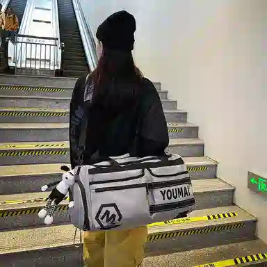 醇龙 中性风休闲简约旅游时尚百搭多功能 尼龙布 旅行包 男女同款情侣款 黑/黄/紫/红/灰/青绿/粉