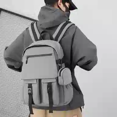 醇龙 双肩包男士简约大容量背包尼龙日系大学生背包男款 多色