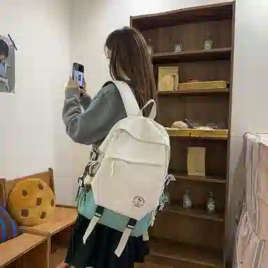 醇龙 大容量电脑包旅行包背包初中生高中生大学生书包通勤 尼龙 双肩包 男女同款情侣款 多色