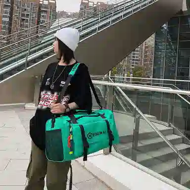 醇龙 大容量 轻便时尚 干湿分离 简约纯色 尼龙 单肩斜挎旅行包 常规 男女同款情侣款 黑/青绿/黄/粉/军绿/卡其