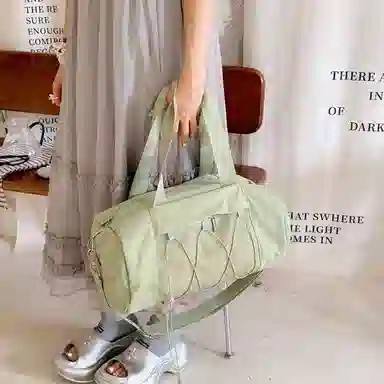 醇龙 轻便运动瑜伽健身简约大容量 尼龙布 单肩包 常规 男女同款情侣款 浅灰色/绿色/粉色