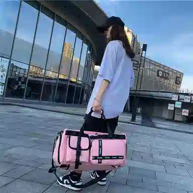 醇龙 多功能干湿分离简约短途旅游时尚百搭 尼龙 旅行包 男女同款情侣款 黑/粉/黄/绿/卡其/牛仔蓝