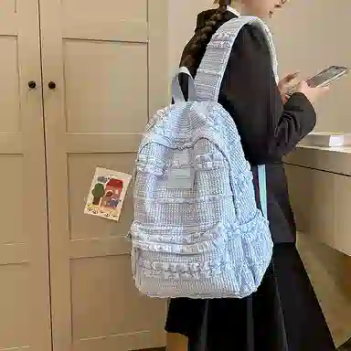 醇龙 大学生初高中百搭旅行轻便通勤包 泡泡料 双肩包 女款 多色