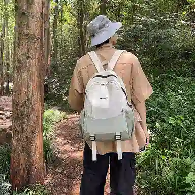 茵初 休闲补习大学轻便小学背包初高中旅行时尚徒步 尼龙 双肩包 男女同款情侣款 多色