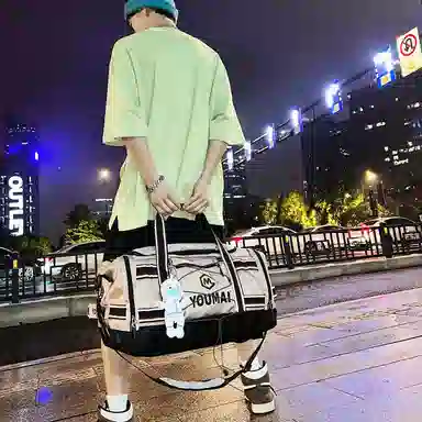 醇龙 多功能大容量轻便 尼龙 旅行包 男女同款情侣款 黄/卡其/粉/黑/白/青绿/蓝