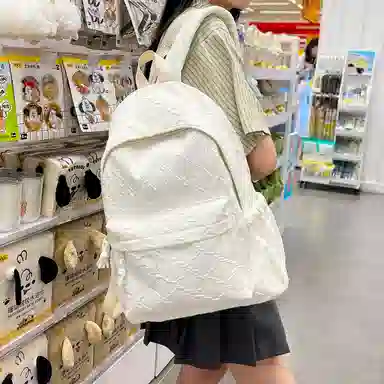 醇龙 韩系轻便旅游百搭大容量 尼龙 双肩包 常规 女款 白色/黑色/粉红色