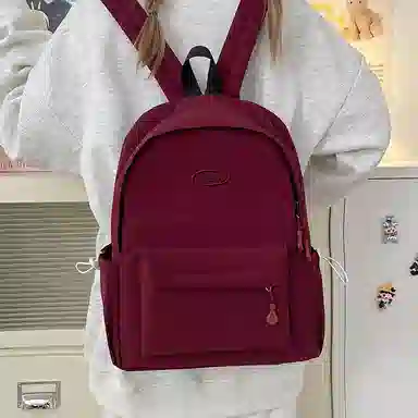 醇龙 轻便简约纯色背包休闲百搭大学生 尼龙 双肩包 男女同款情侣款 多色