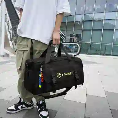 醇龙 大容量 轻便时尚 干湿分离 简约纯色 尼龙 单肩斜挎旅行包 常规 男女同款情侣款 黑/青绿/黄/粉/军绿/卡其