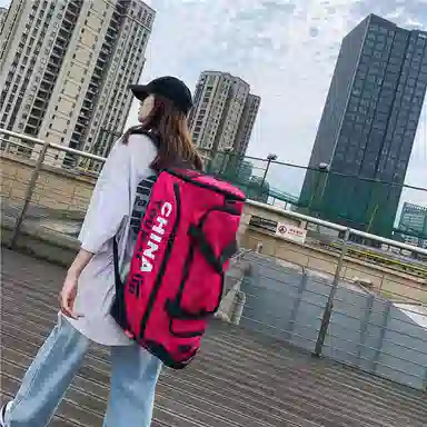 醇龙 小众休闲简约多功能短途旅游时尚百搭 尼龙 旅行包 男女同款情侣款 粉/玫红/卡其/黄/黑/绿