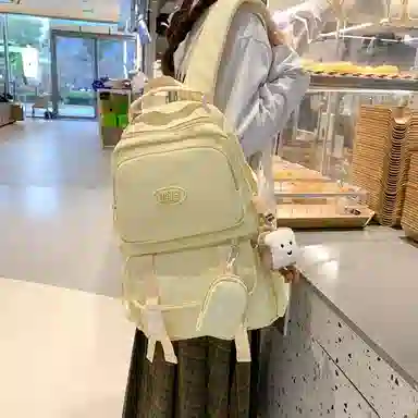 醇龙  尼龙男女通用多色风简约纯色双肩包大容量背包