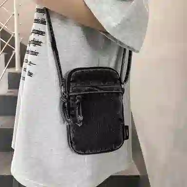 醇龙  男女通用多色质感斜挎小包包迷你单肩包复古设计感牛仔布手机包