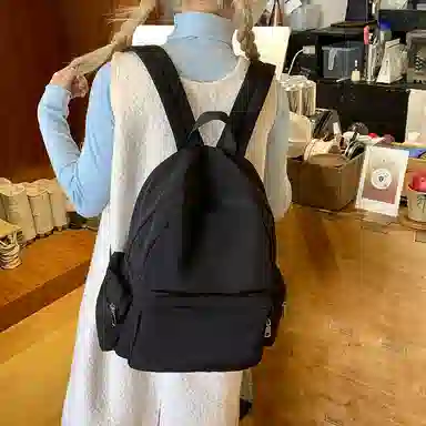 醇龙 韩版纯色简约轻便 尼龙布 双肩包 常规 男女同款情侣款 多色