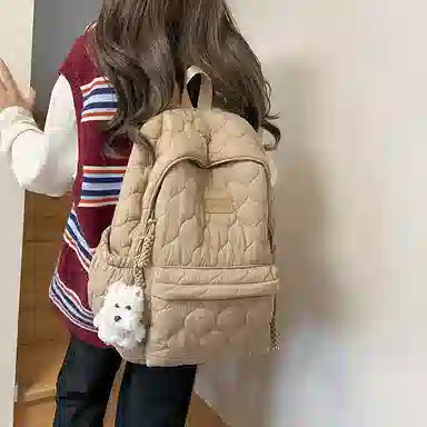 醇龙 设计感百搭简约学生 涤纶（聚酯纤维） 书包背包双肩包 女款 多色