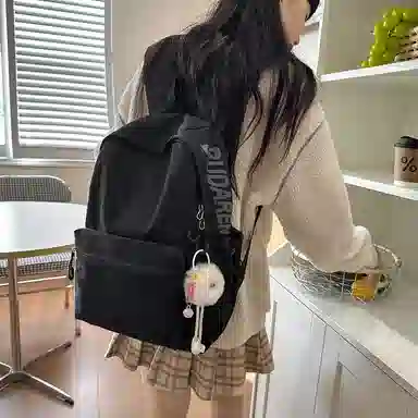 醇龙 纯色简约大学生时尚旅行高中学生 尼龙 双肩包 男女同款情侣款 多色