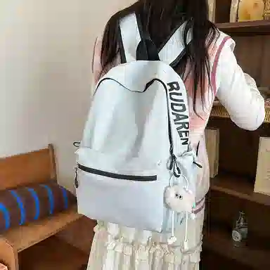 醇龙 纯色简约大学生时尚旅行高中学生 尼龙 双肩包 男女同款情侣款 多色