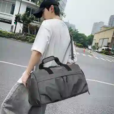 醇龙 大容量百搭 牛津布 旅行包 常规 男女同款情侣款 黑色/灰色