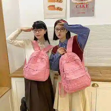 醇龙 大学生初高中百搭旅行轻便通勤包 泡泡料 双肩包 女款 多色