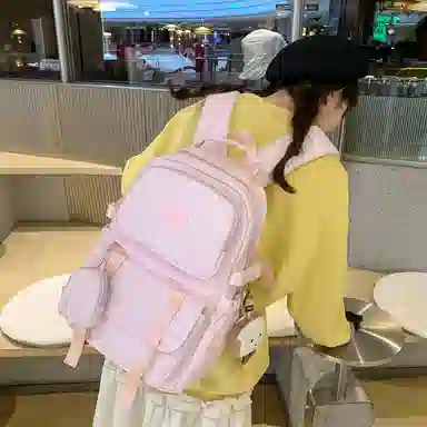 醇龙  尼龙男女通用多色风简约纯色双肩包大容量背包