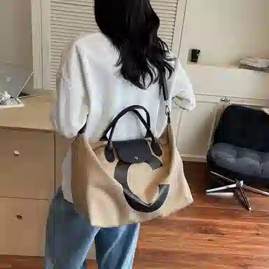 醇龙 休闲高级感通勤 尼龙 单肩包手提包 常规 男女同款情侣款 黑色/卡其