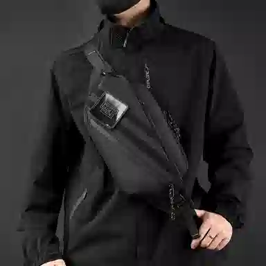 醇龙 多功能运动防水斜挎百搭韩版大容量休闲单肩斜挎小包 尼龙布 胸包 常规 男女同款情侣款 黑/军绿/迷彩/灰/深蓝