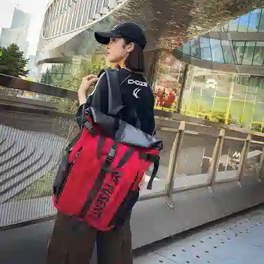 醇龙 休闲百搭潮牌运动 牛津布 双肩包 男女同款情侣款 深灰/浅灰/黑/红