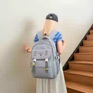 醇龙 多巴胺多功能大容量 尼龙 双肩包 男女同款情侣款 米白色/灰色/黑色/紫色/黄色/蓝色