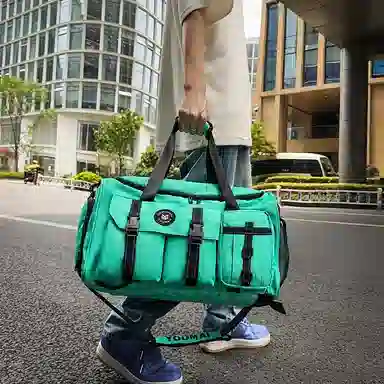 醇龙 中性风休闲简约多功能旅游时尚百搭 尼龙 旅行包 男女同款情侣款 黑/粉/卡其/青绿/黄/军绿