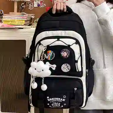 醇龙 可爱高中生初中生学生女大学生休闲旅游轻便电脑背包 帆布 双肩包 常规 女款 多色