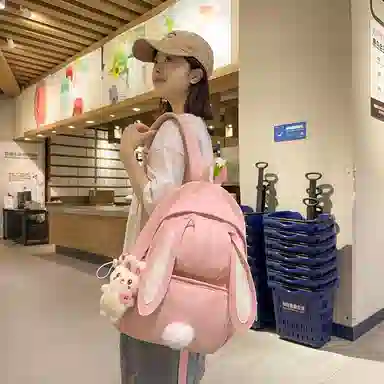 醇龙 韩版学生大容量小清新兔子外出旅行 双肩包 女款 尼龙 多色