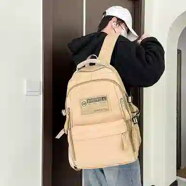 醇龙 初中高中生大容量轻便耐脏学生旅行 双肩包 男女同款情侣款 尼龙 多色