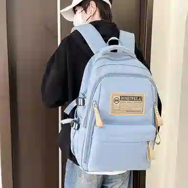 醇龙 初中高中生大容量轻便耐脏学生旅行 双肩包 男女同款情侣款 尼龙 多色