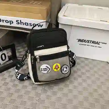 醇龙 轻便百搭小背潮牌手机包休闲斜挎包手提 尼龙 单肩包 常规 男女同款情侣款 黑/墨绿/黑白/卡其/灰