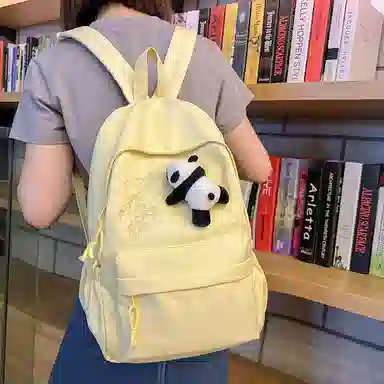 醇龙 尼龙男女通用多色日系极简风纯色简约百搭大容量双肩包