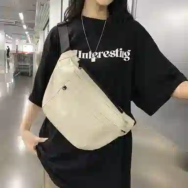 醇龙 尼龙布 男女通用 拉链开合百搭通勤 多色 胸包