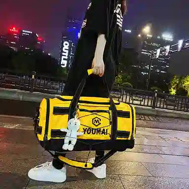 醇龙 多功能大容量轻便 尼龙 旅行包 男女同款情侣款 黄/卡其/粉/黑/白/青绿/蓝