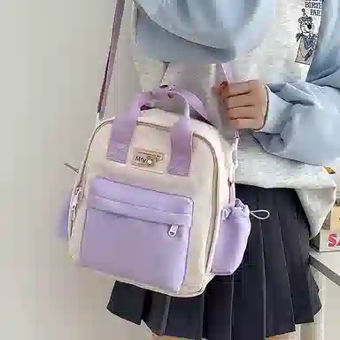 醇龙 小型韩系轻便百搭出游多用小众外出休闲 手提包单肩斜挎包 尼龙 双肩包 女款 多色