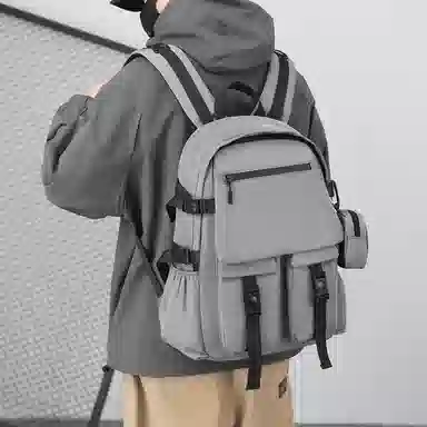 醇龙 双肩包男士简约大容量背包尼龙日系大学生背包男款 多色