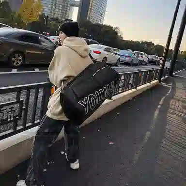 醇龙 休闲简约多功能旅游时尚百搭潮流 尼龙布 旅行包 男女同款情侣款 黄/红/黑/粉/卡其/绿