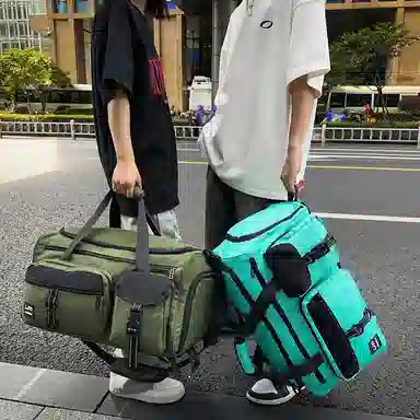 醇龙 多口袋干湿分离 尼龙 旅行包 男女同款情侣款 黑/军绿/灰/果绿