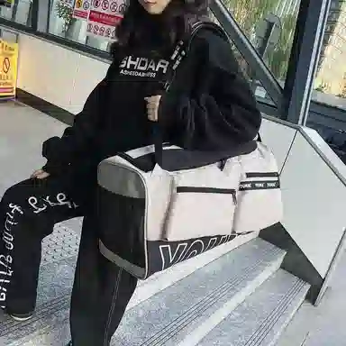 醇龙 休闲简约多功能旅游时尚百搭潮流 尼龙布 旅行包 男女同款情侣款 黄/红/黑/粉/卡其/绿