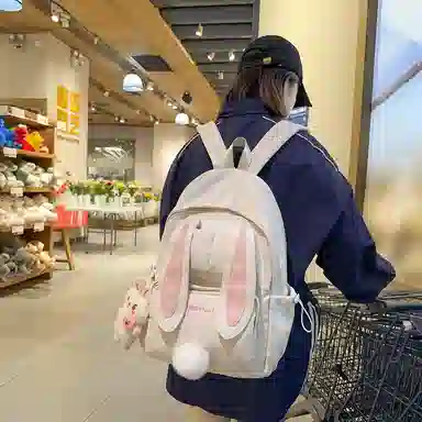 醇龙 韩版学生大容量小清新兔子外出旅行 双肩包 女款 尼龙 多色