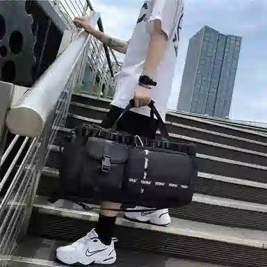 醇龙 多功能干湿分离简约短途旅游时尚百搭 尼龙 旅行包 男女同款情侣款 黑/粉/黄/绿/卡其/牛仔蓝